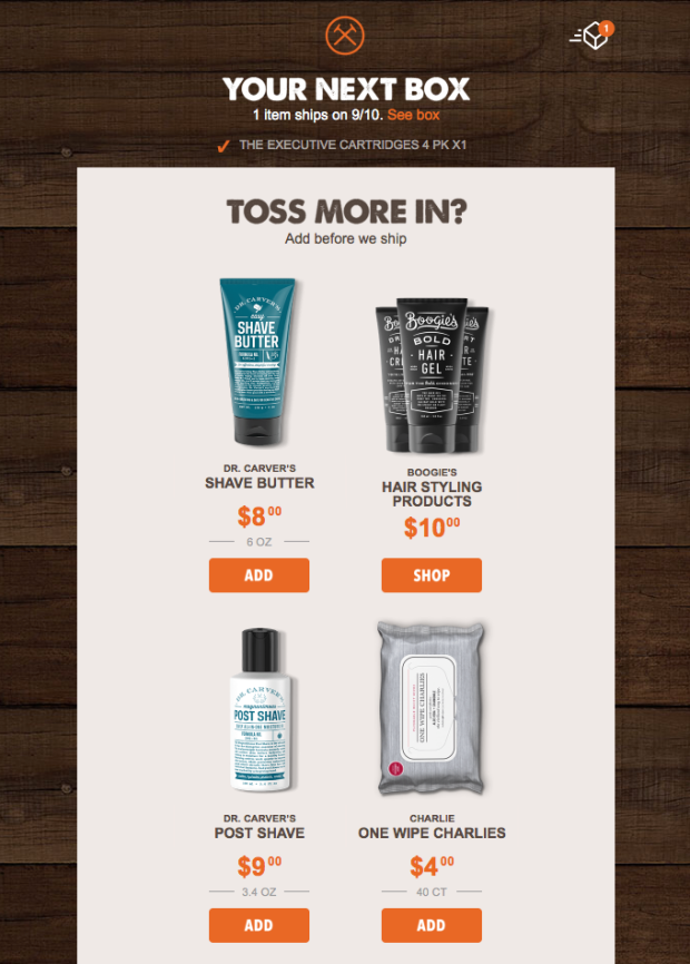 Dollar Shave Club Your Next Box Email