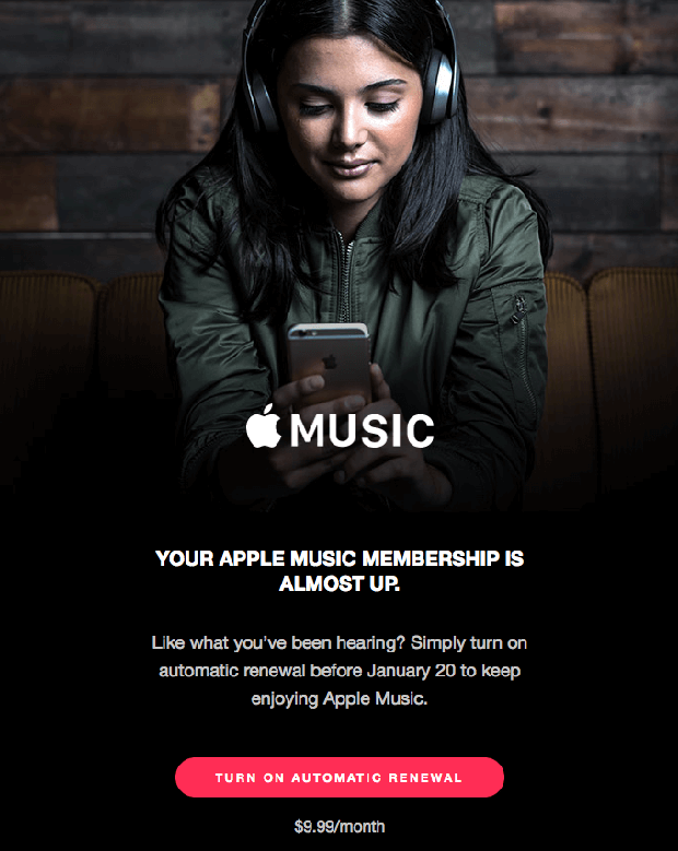 Expiration Apple Music Email