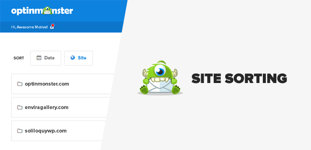 Site Sorting is Now Live in OptinMonster Dashboard