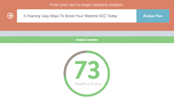 CoSchedule Headline Analyzer Result