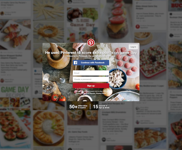 pinterest popup