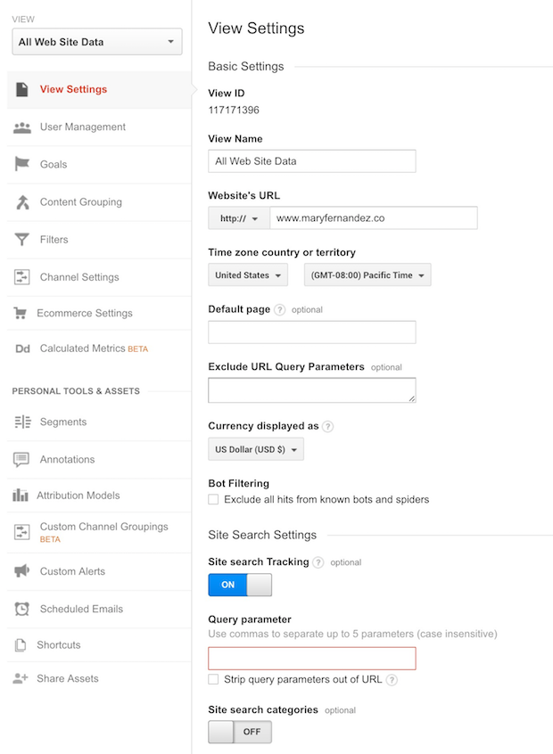 site search tracking