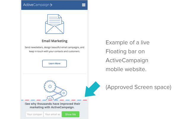 Active Campaign Floating Bar
