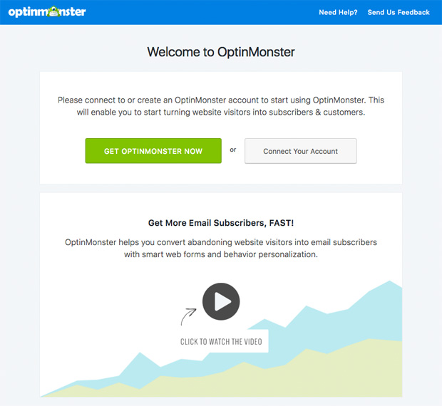 OptinMonster for WordPress - Welcome Screen