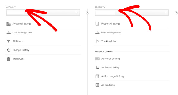 Select the correct Account and Property for your Google Analytics account.