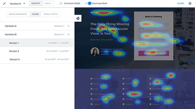 instapage heat map