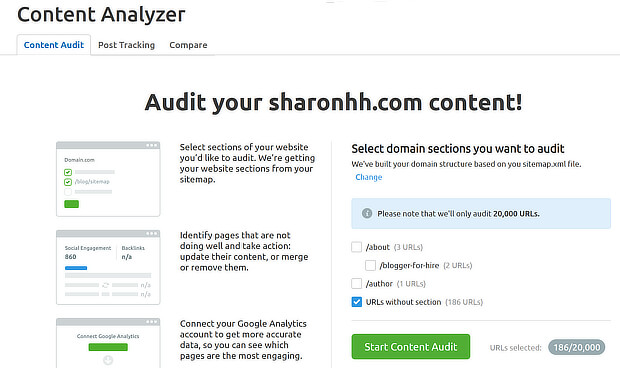 semrush content audit step 2