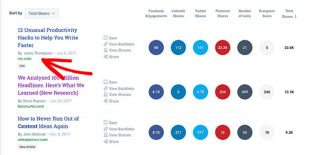 link building techniques - use buzzsumo