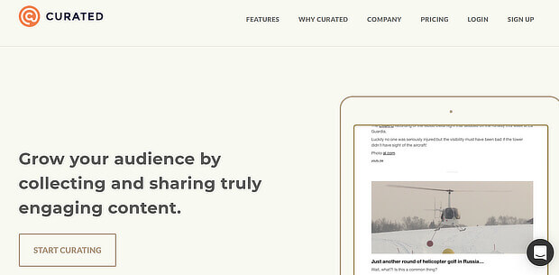 Curated is used to curate and share content