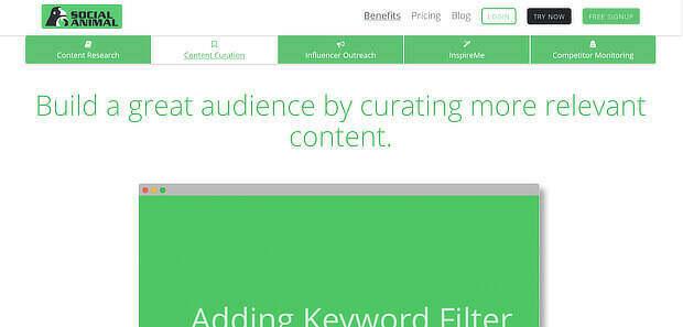 social animal provides a content curation tool