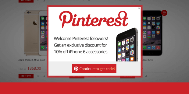 referral site popup pinterest