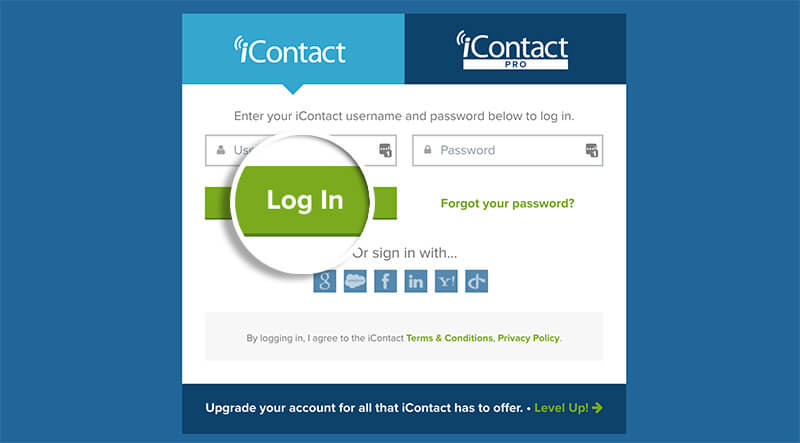 Log In to iContact