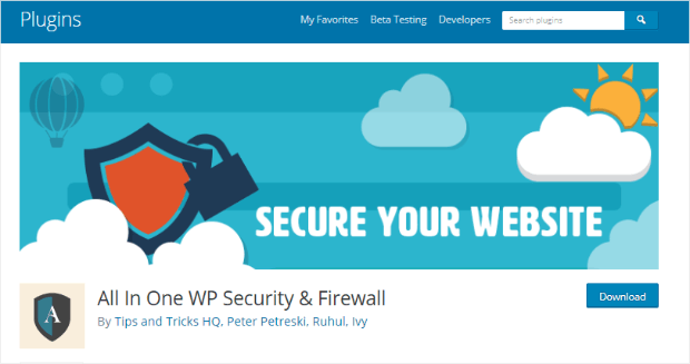 all-in-one wordpress security plugin