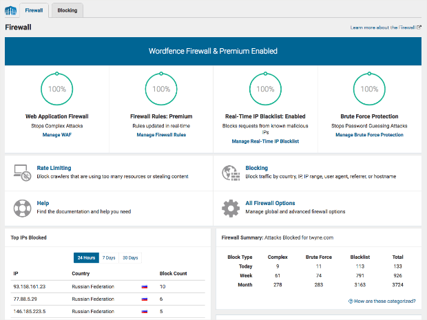 wordfence security firewall plugin