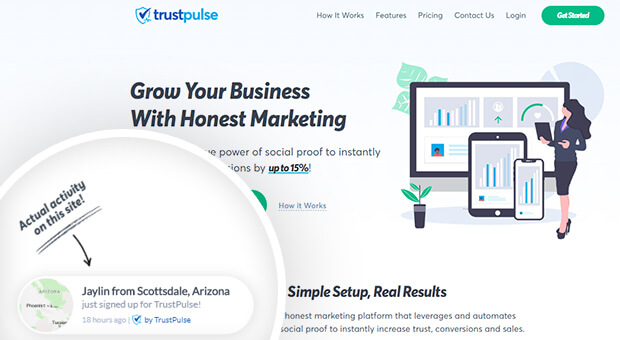 trustpulse social proof notifications software