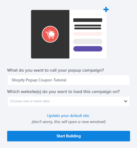 name your shopify popup coupon campaign
