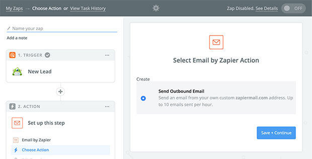 Zapier Send Outbound Email Action