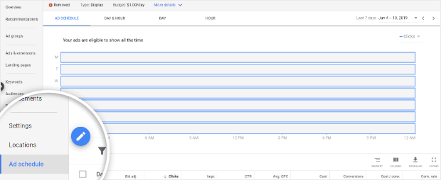 create an ad schedule in google ads