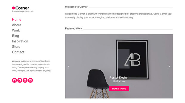 corner best wordpress theme