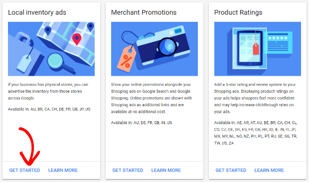 get started with local inventory ads in the merchant center