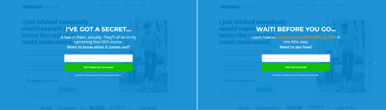 Brendan Hufford Fullscreen optin split test