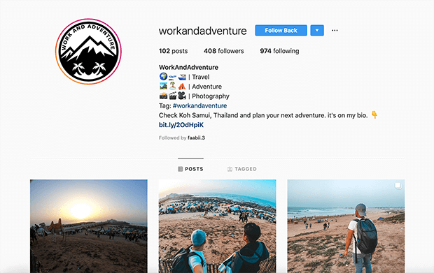 example affiliate business Instagram