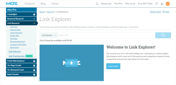 moz link explorer