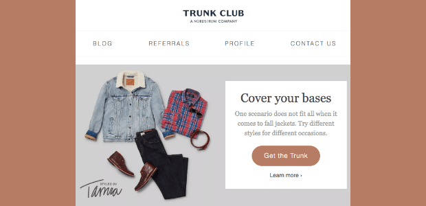 trunk club email example