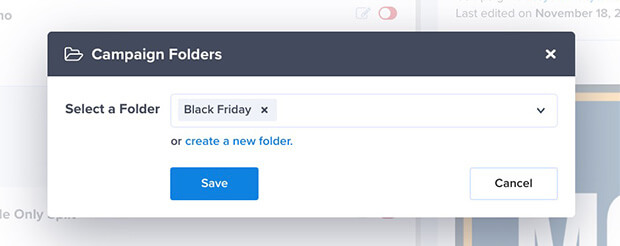 Add OptinMonster campaign to folder modal