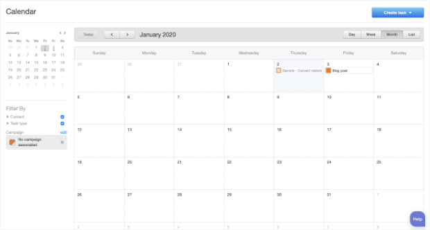 hubspot editorial calendar homepage