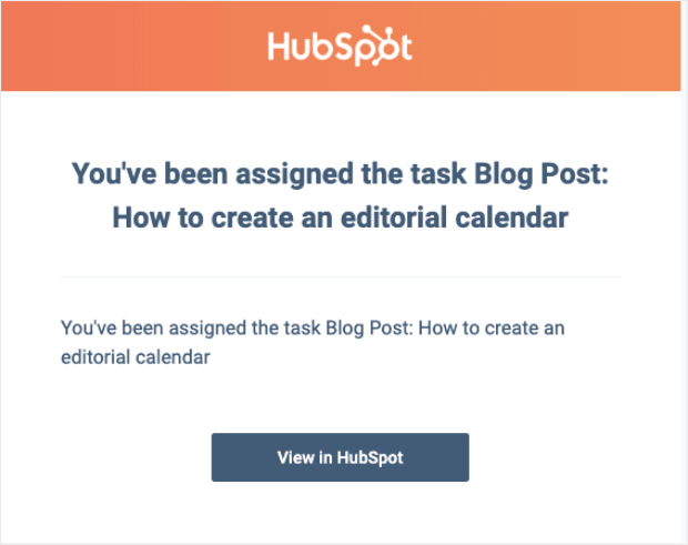 hubspot editorial calendar email reminder