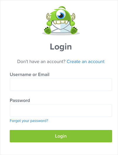 OptinMonster Login Screen