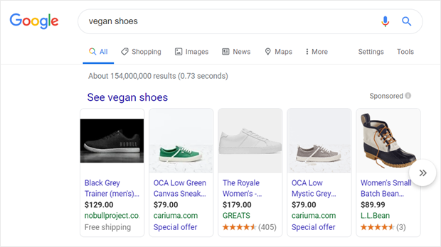 example of google shopping ads