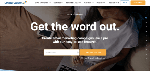 Constant Contact homepage