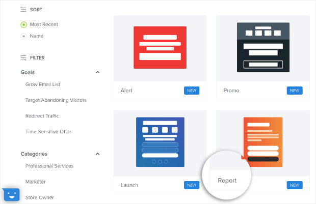 Choose Report Template