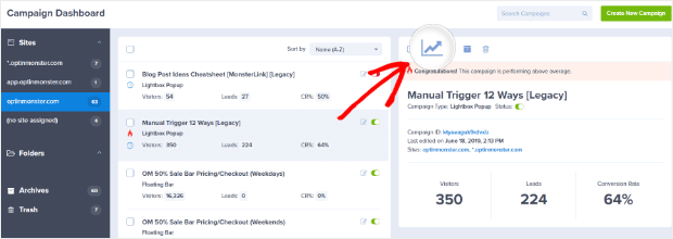 view analytics in optinmonster