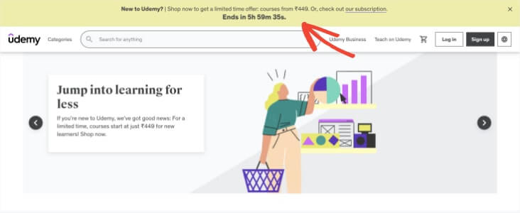 udemy discount notification
