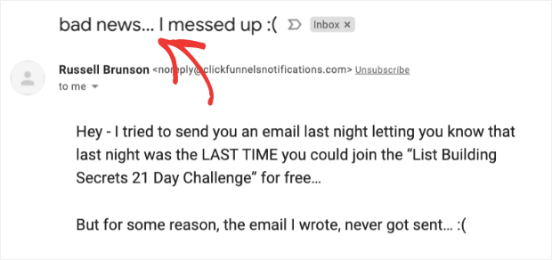 Russel Brunson Bad Subject Line