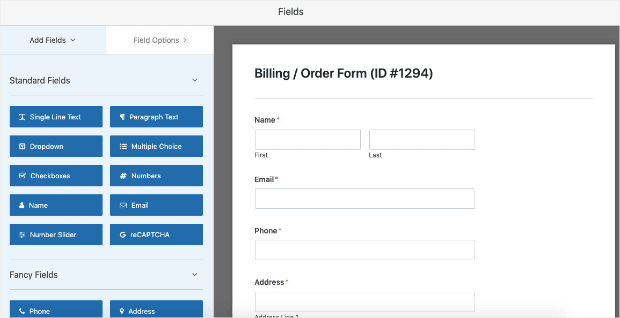 Billing Order Form Template