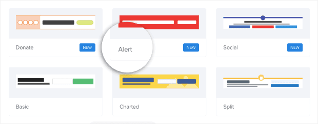 Choose Alert floating bar template