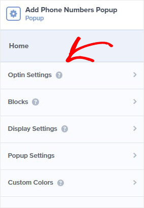 Click Optin Settings