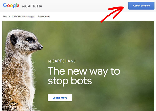 Google recaptcha homepage