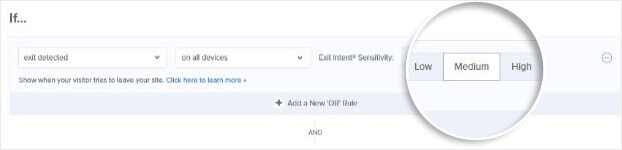 Exit Intent Sensitivity OptinMonster