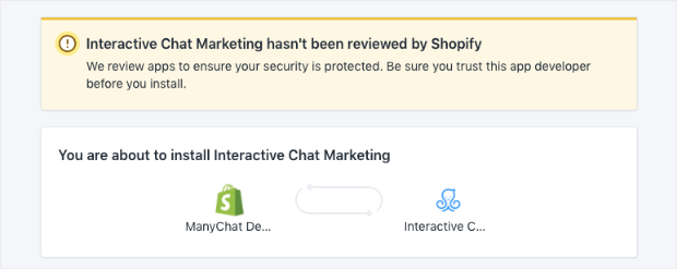 ManyChat shopify integration install