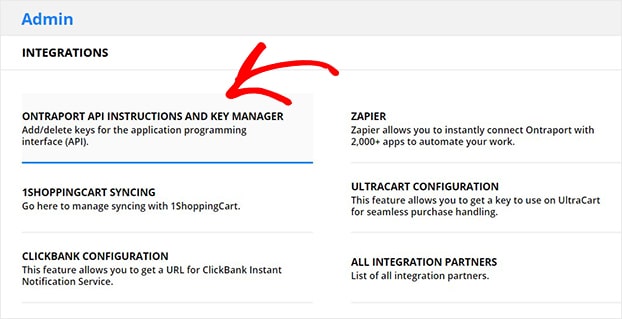 Ontraport API Instructions and Key Manager