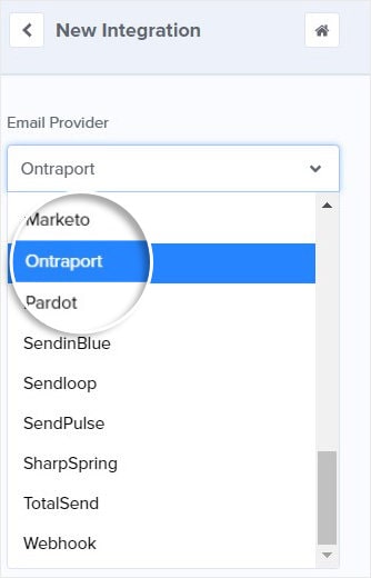 Ontraport dropdown in OptinMonster