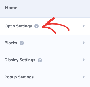 Optin Settings in OptinMonster