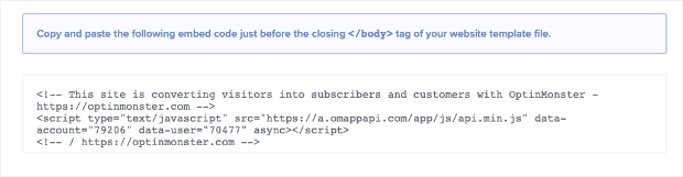 OptinMonster embed code