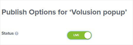 Switch Volusion popup to Live