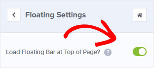 Load floating bar at top of page_